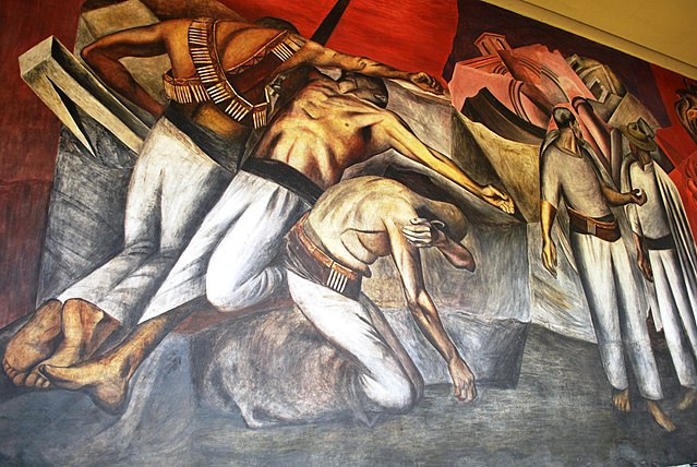 Fotografía del mural "La Trinchera" de José C. Orozco (México)